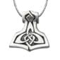 A pendant with a celtic hammer on it.