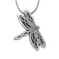 A dragonfly pendant on a silver chain.