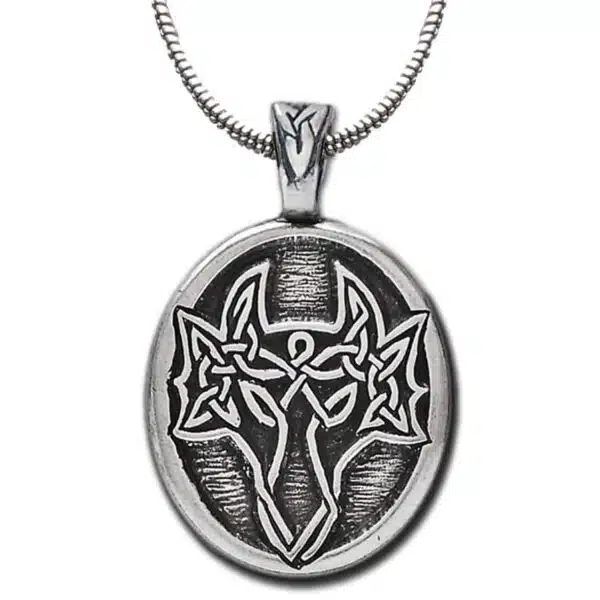 A pendant with an image of a deer on it.