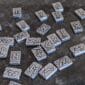 Viking symbols on a piece of metal.
