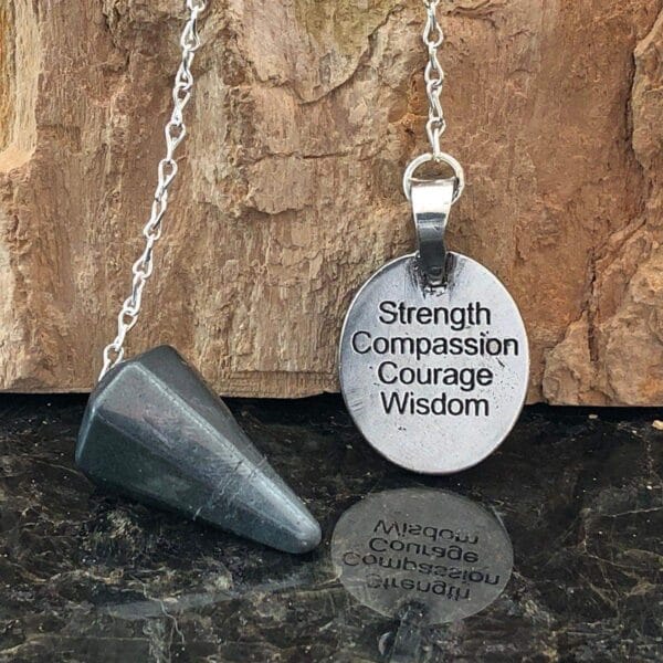 Strength compassion courage wisdom necklace.